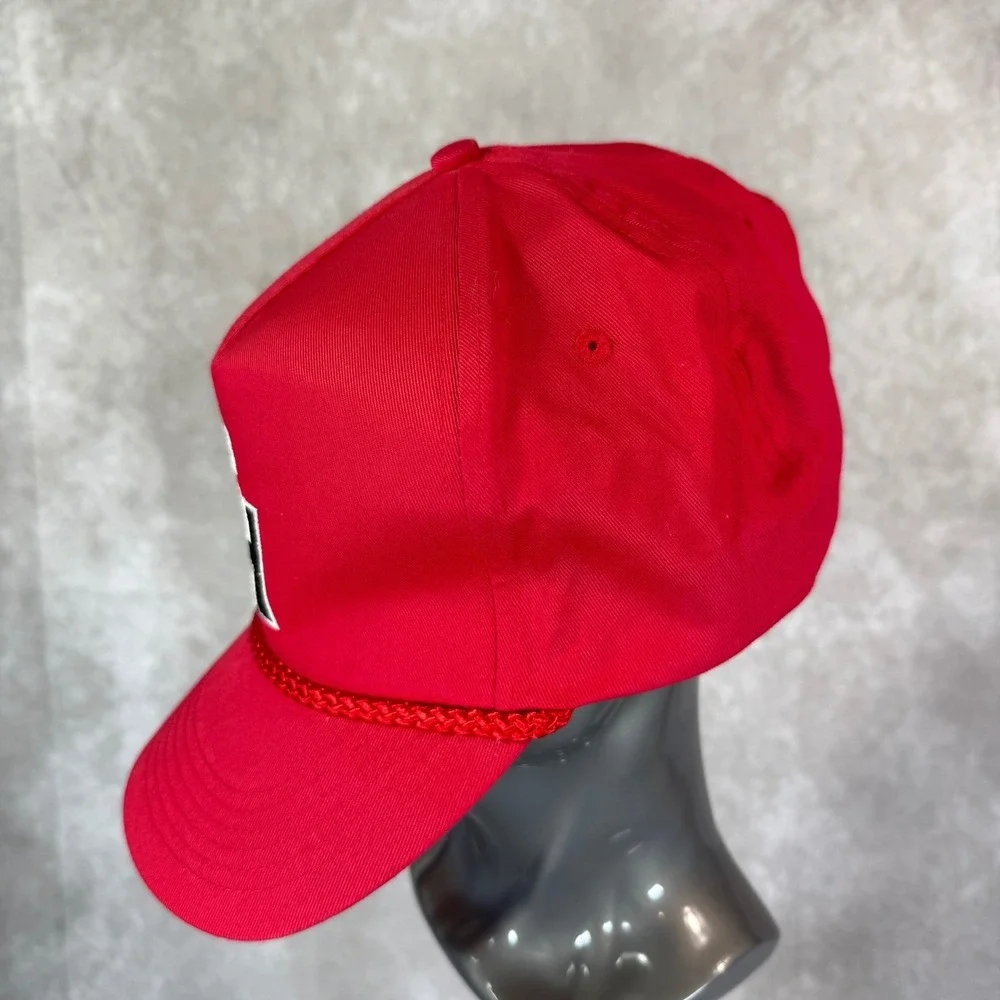 International Harvester Trucker Hat Men OSFM Red Solid Rope Logo Snapback Cap